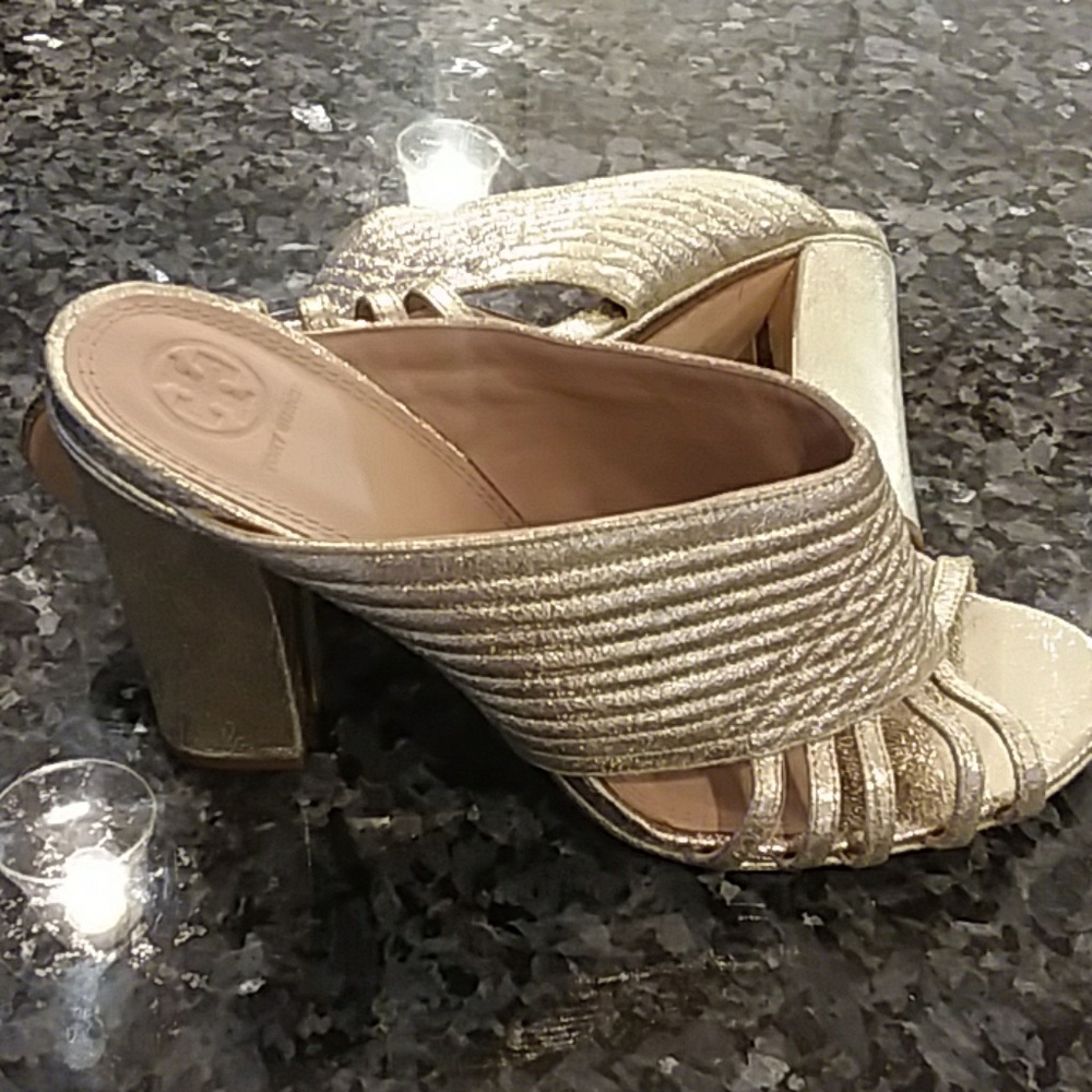 Gold Tory Burch wedges/pumps